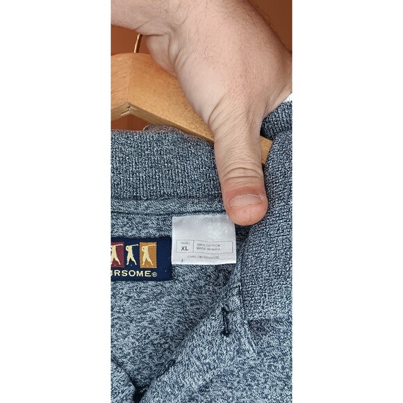 Vintage GRUMPY DWARF x FOURSOME Size XL Polo Shirt Mens Gray Melange Cotton Golf - Picture 5 of 8